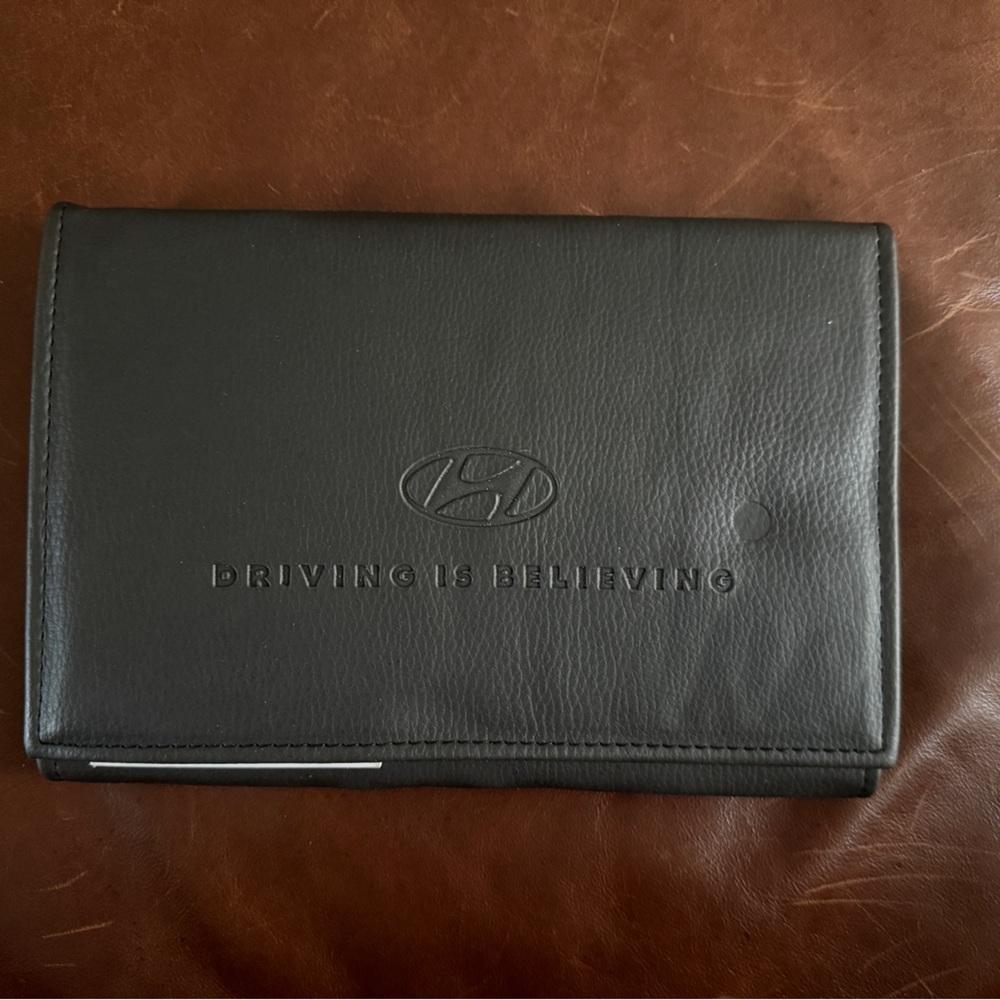 Hyundai Black Leather Owners Manual and Document Holders - Picture 2 of 4
